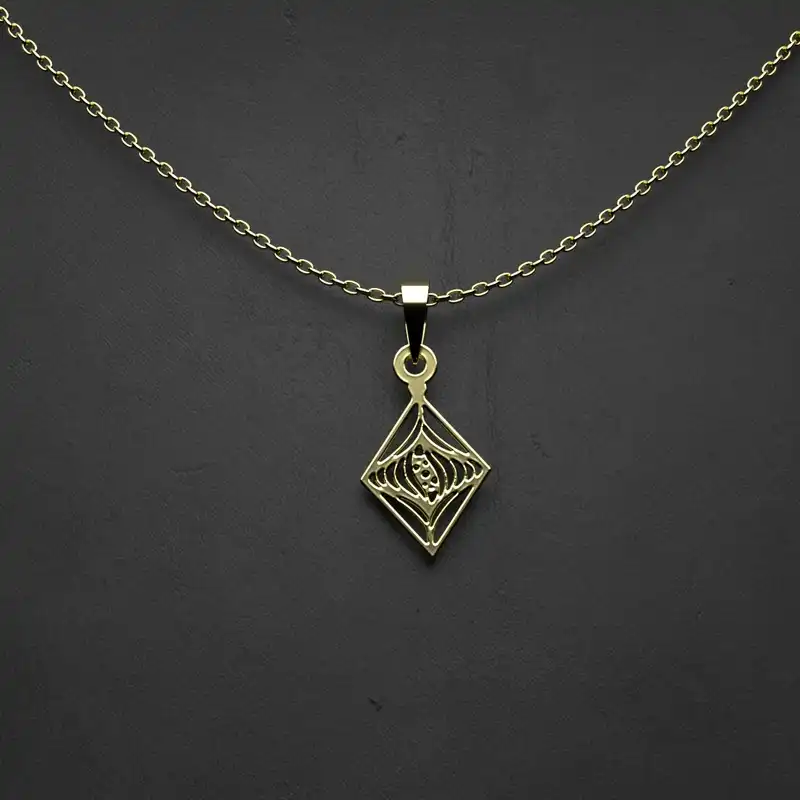 گردنبند طلا 18 عیار زنانه مدوپد مدل لوزی کد S2-1-1038