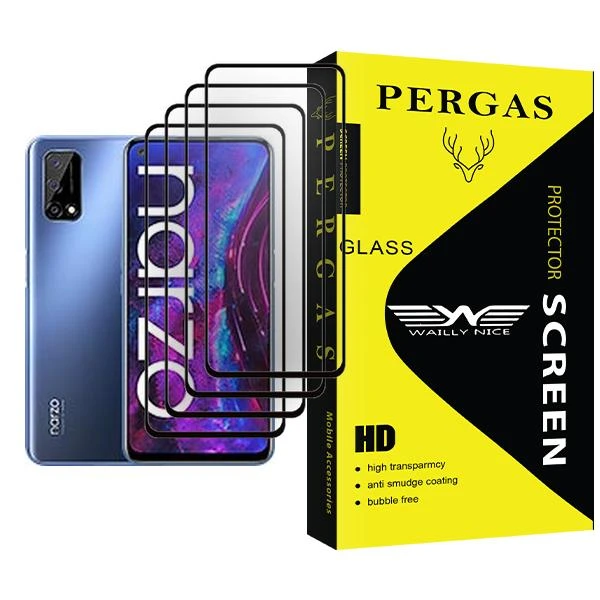 محافظ صفحه نمایش وایلی نایس مدل Pergas Glass MIX004 مناسب برای گوشی موبایل ریلمی Narzo 30 Pro 5G بسته چهار عددی