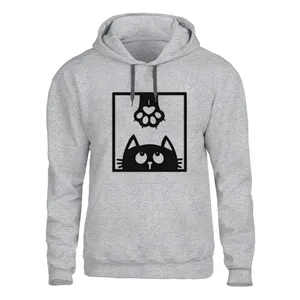 هودی مردانه مدل گربه ملوس کد SH59 رنگ طوسی