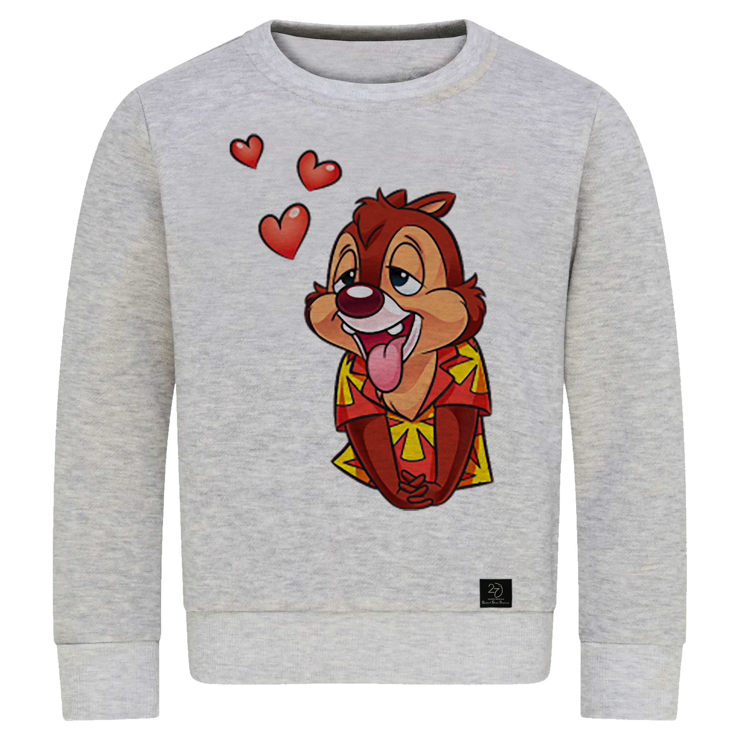 سویشرت دخترانه 27 مدل قلب و خرس کد V02 رنگ طوسی