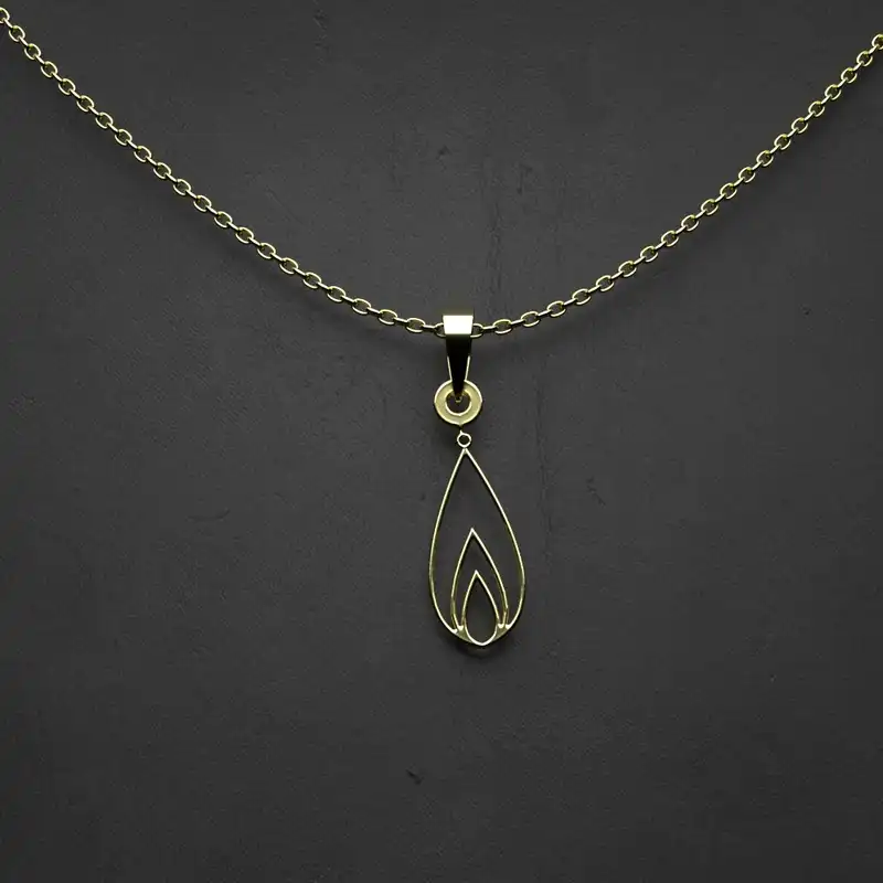 گردنبند طلا 18 عیار زنانه مدوپد مدل هندسی کد AA2-1-1072