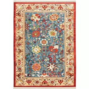 فرش ماشینی 1000 شانه زمینه سبز حاشیه آجری طرح سلطان آباد کد 900403