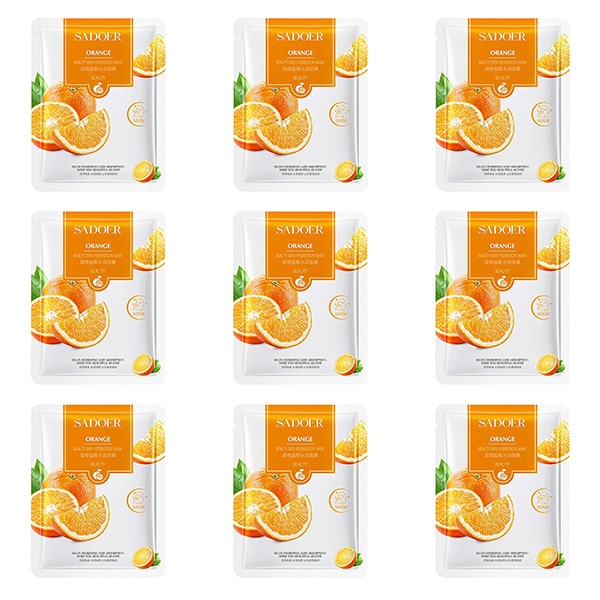 ماسک صورت ‌سادور مدل پرتقال وزن 25 گرم بسته 9 عددی