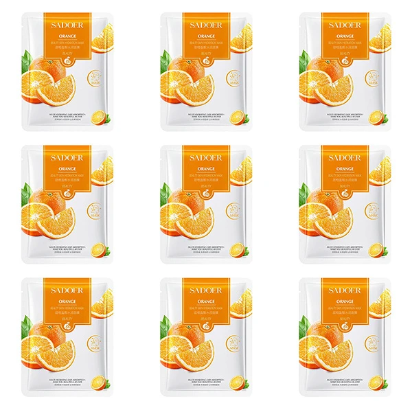 ماسک صورت ‌سادور مدل پرتقال وزن 25 گرم بسته 9 عددی