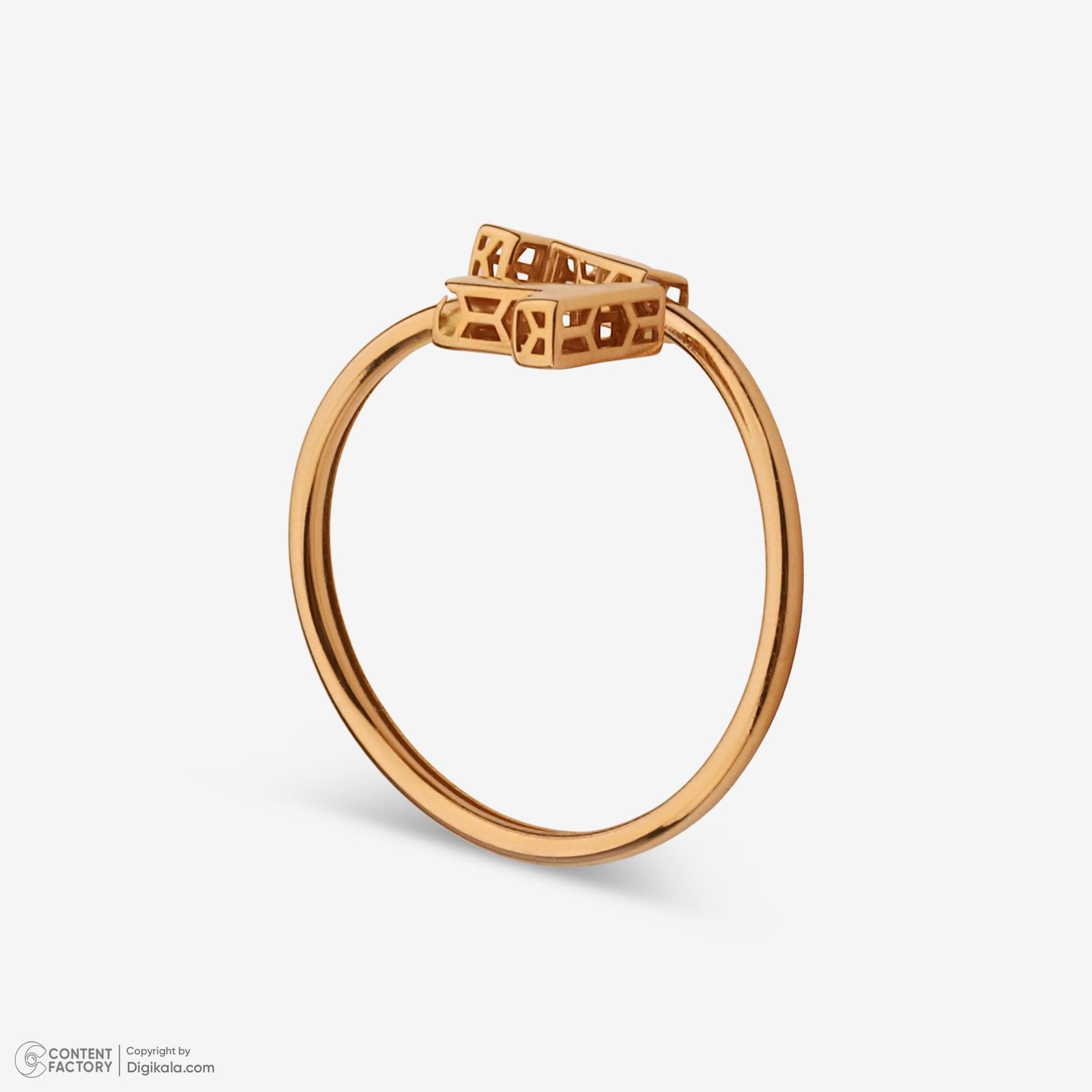 انگشتر طلا 18 عیار زنانه حافا گلد مدل r017 سایز 56 -  - 3