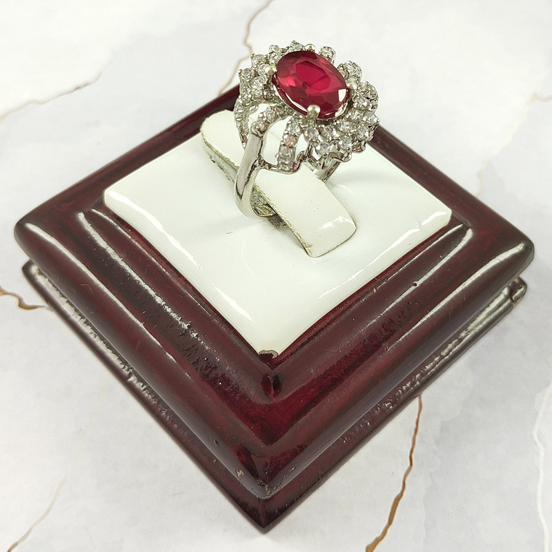 انگشتر نقره زنانه سلین کالا مدل یاقوت سرخ کد 52