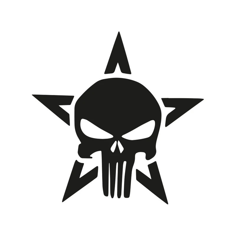 برچسب بدنه خودرو گراسیپا طرح اسکلت پانیش و ستاره