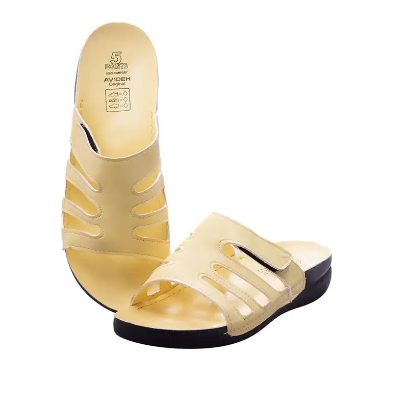 دمپایی زنانه آویده کد 222 چسبی رنگ زرد