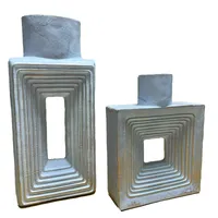 گلدان دکوری دنیا دکوری سرمد مدل شیاردار مجموعه 2 عددی 