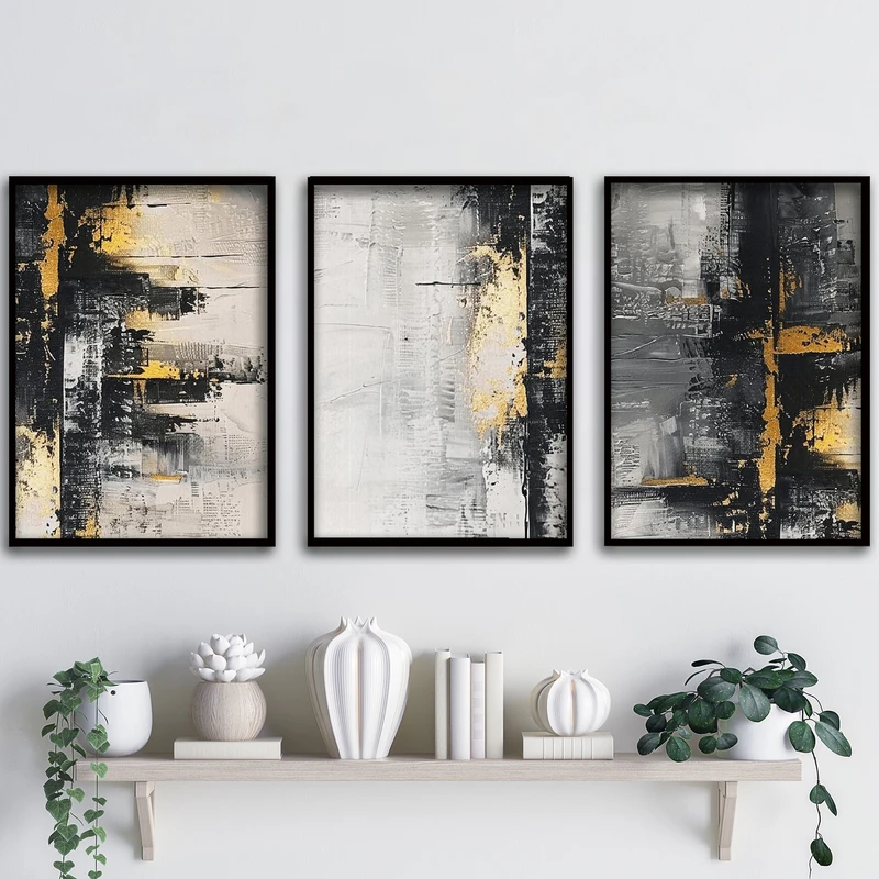 تابلو آتریسا طرح آبستره مدل ATA127 مجموعه 3 عددی 