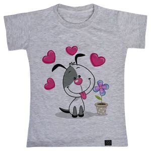 تی شرت آستین کوتاه دخترانه 27 مدل سگ مهربون کد W38