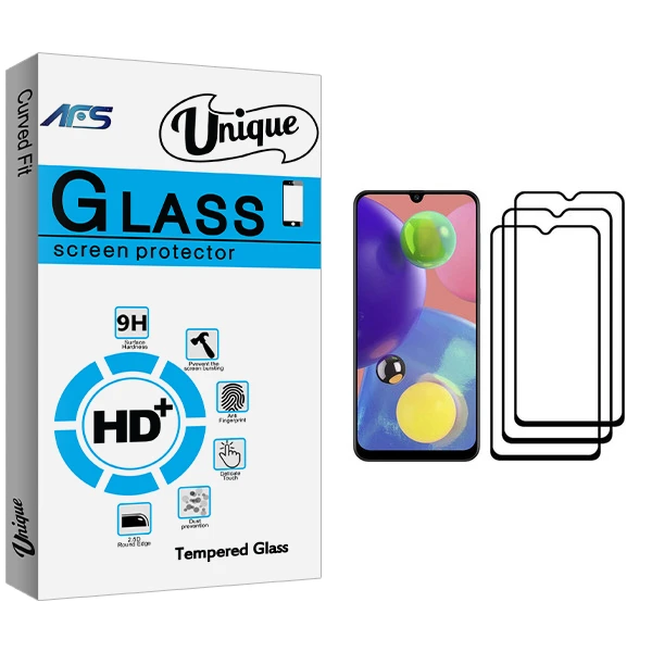 محافظ صفحه نمایش ای اف اس مدل Unique Glass مناسب برای گوشی موبایل سامسونگ Galaxy A70s بسته سه عددی