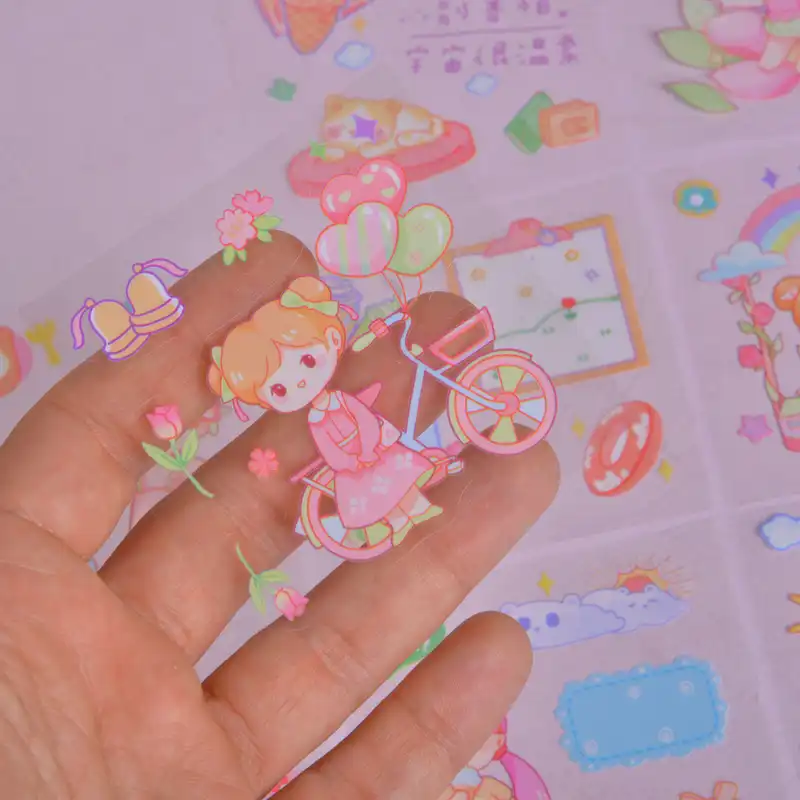 برچسب مدل برش خورده طرح فانتزی دخترانه بسته 12 عددی