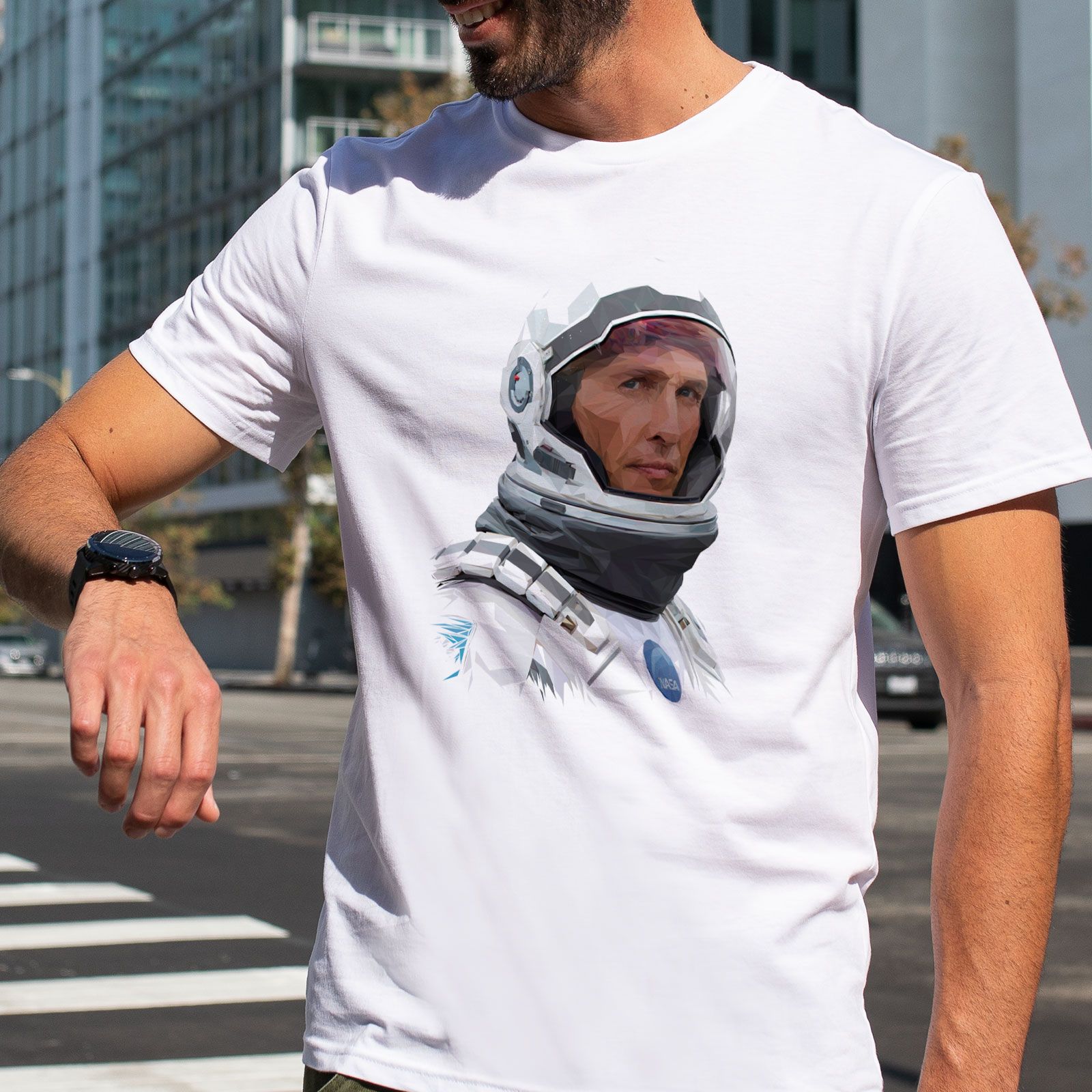 تی شرت آستین کوتاه مردانه هومرو مدل TW327 طرح Interstellar -  - 6