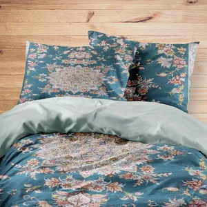 سرویس روتختی مدوپد طرح فرش قم ترنجی مدل C-Ghom083 یک نفره 4 تکه