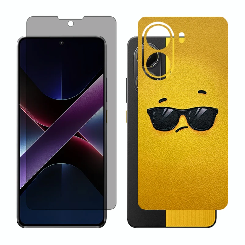 محافظ صفحه نمایش حریم شخصی گلس مدل Together مناسب برای گوشی موبایل شیائومی Poco X7 Pro به همراه برچسب پوششی پشت گوشی