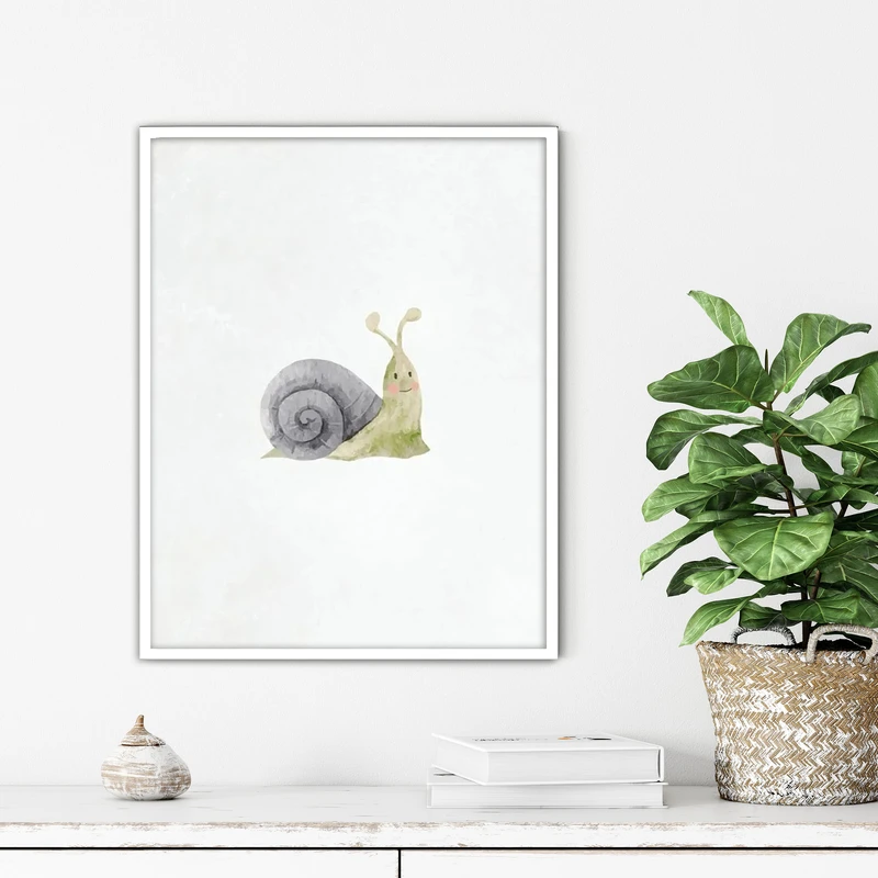 تابلو آتریسا طرح حلزون مدرن مدل ATFKW48 فریم سفید