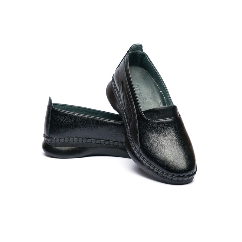 کفش طبی زنانه مدل دریا تمام چرم رنگ مشکی