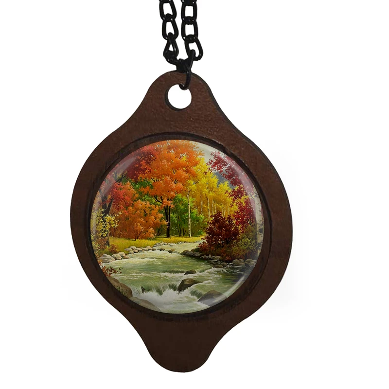 آویز تزیینی خودرو طرح منظره پاییزی کد 1060