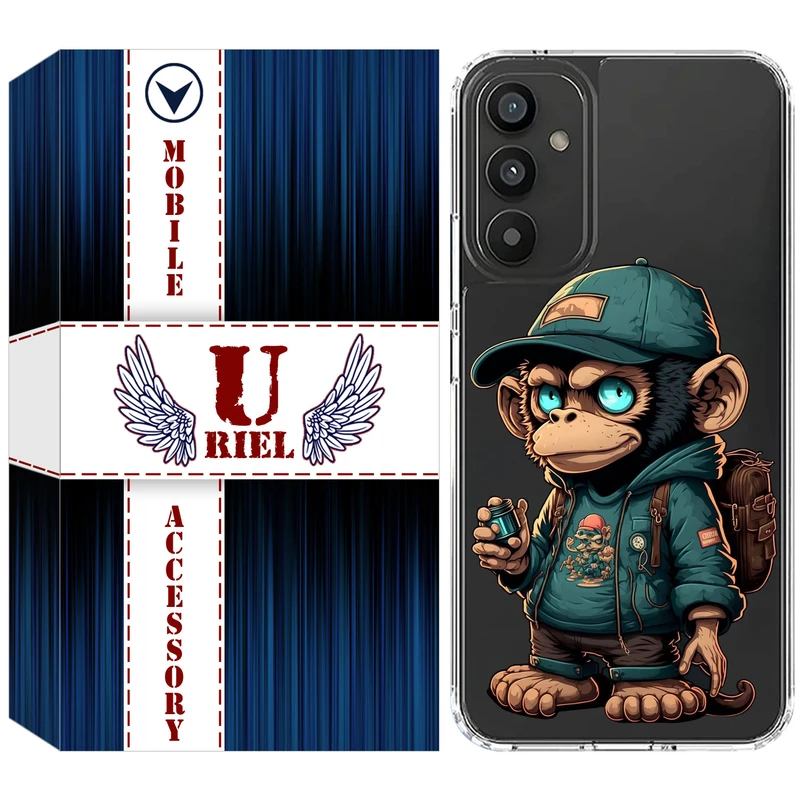 کاور یوریل مدل Clear کد 36 طرح میمون مناسب برای گوشی موبایل سامسونگ Galaxy M23 / F23 / M13 4G