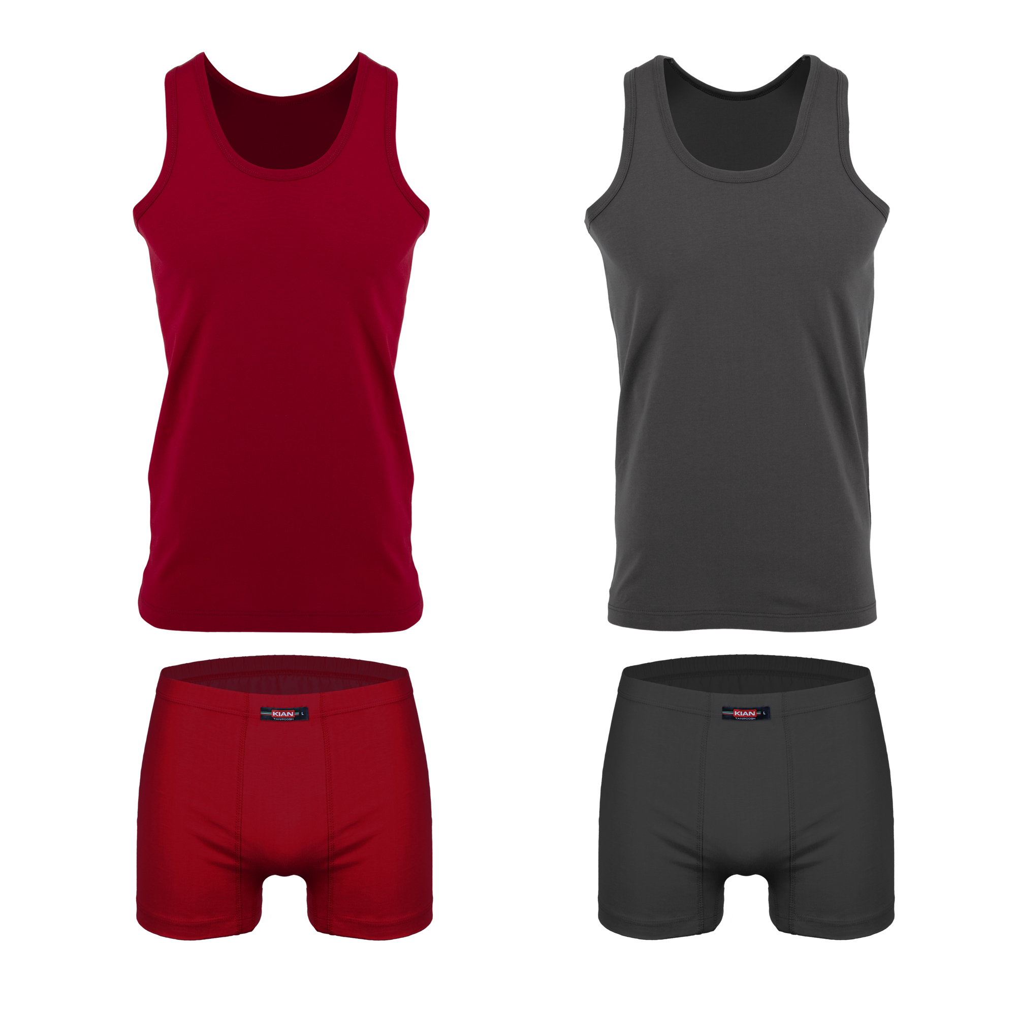 ست شورت و زیرپوش مردانه کیان تن پوش مدل 112325 مجموعه 4 عددی 