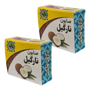 صابون شستشو گیاهستان حکیم مدل نارگیل مناسب برای انواع پوست وزن 75 گرم بسته دو عددی
