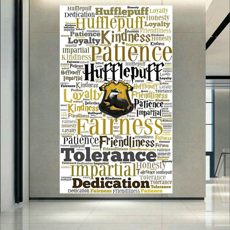 تابلو بوم طرح هری پاتر مدل Hufflepuff کد AR3450 