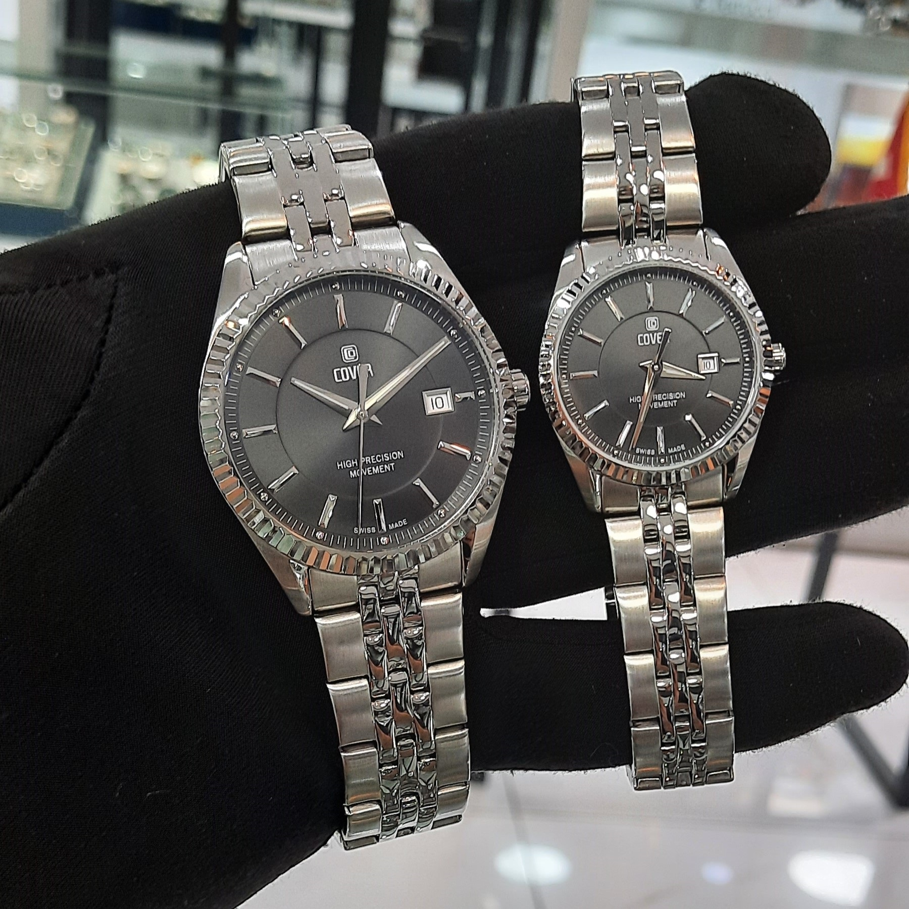 ست ساعت مچی عقربه ای زنانه و مردانه کاور مدل CO209.01 و CO208.01