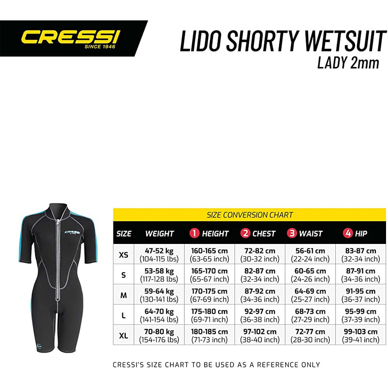 لباس غواصی  زنانه کرسی مدل Lido shorty 2 mm