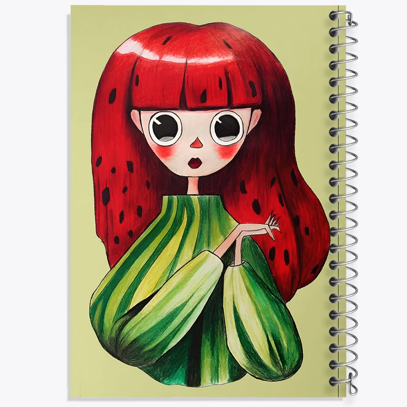 دفتر مشق 50 برگ خندالو طرح دختر و شب یلدا کد F7607