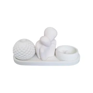 ست سه تکه دکوری بتنی مدل فیوچرز به همراه سینی