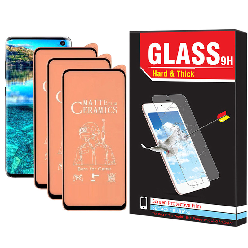محافظ صفحه نمایش سرامیکی مات هارد اند تیک مدل CER-01 مناسب برای گوشی موبایل سامسونگ Galaxy S10 بسته سه عددی