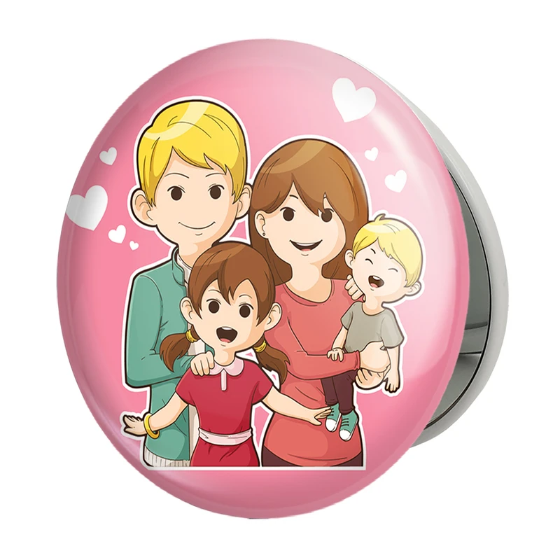 آینه جیبی خندالو طرح خانواده شاد مدل تاشو کد 29045