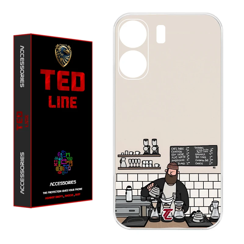 کاور تدلاین طرح باریستا کد 1214 مناسب برای گوشی موبایل شیائومی Redmi 13C / Poco C65