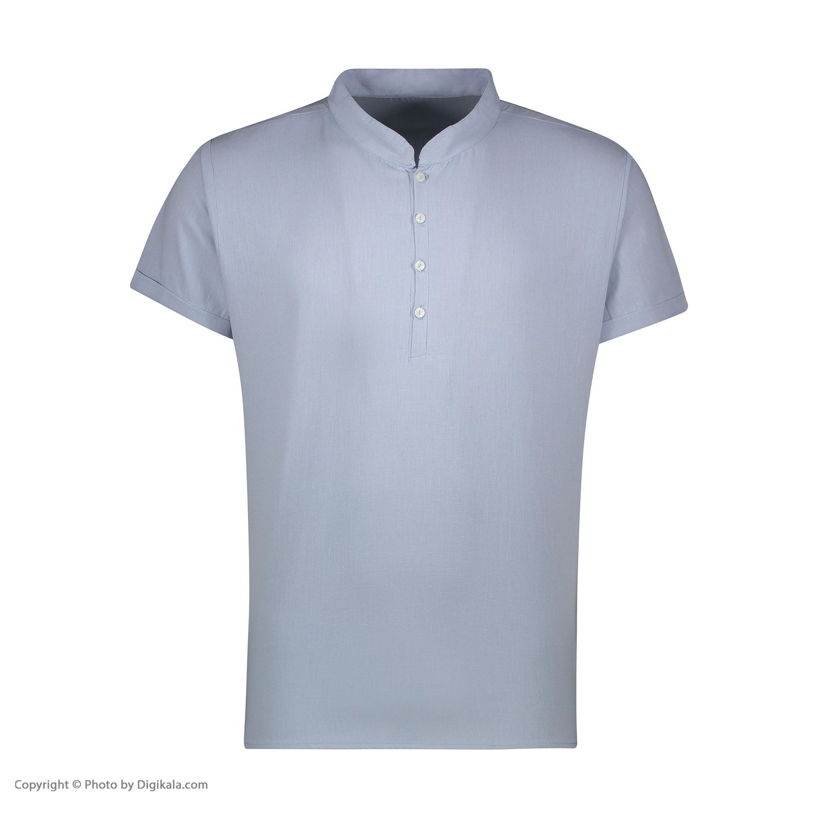 پیراهن آستین کوتاه مردانه افراتین مدل لینن رنگ آبی روشن -  - 3