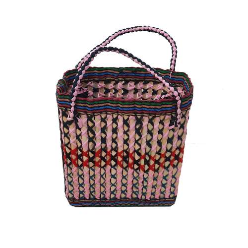 سبد حصیر بافی مدل چیق بافی کد 160