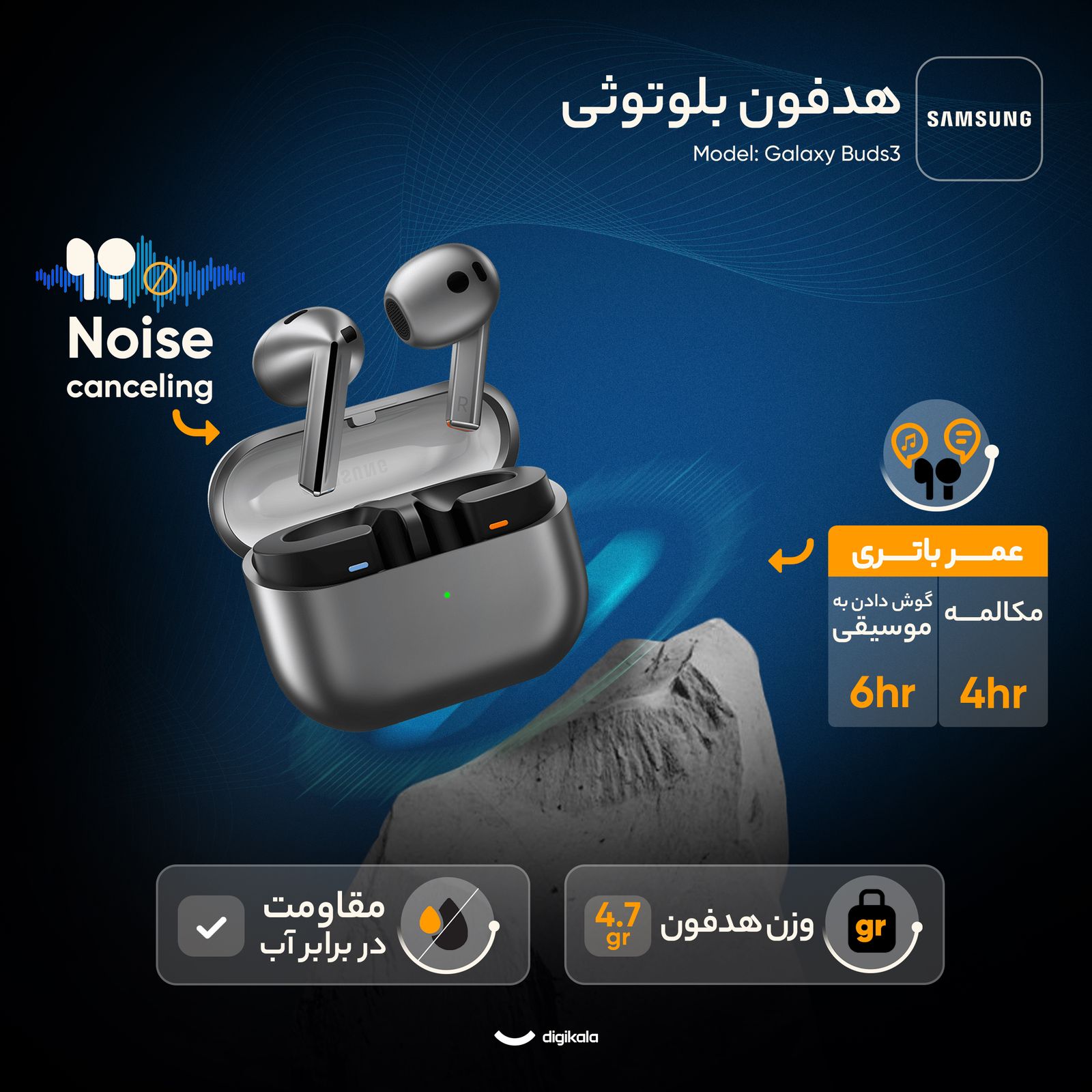 هدفون بلوتوثی سامسونگ مدل Galaxy Buds3 -  - 13
