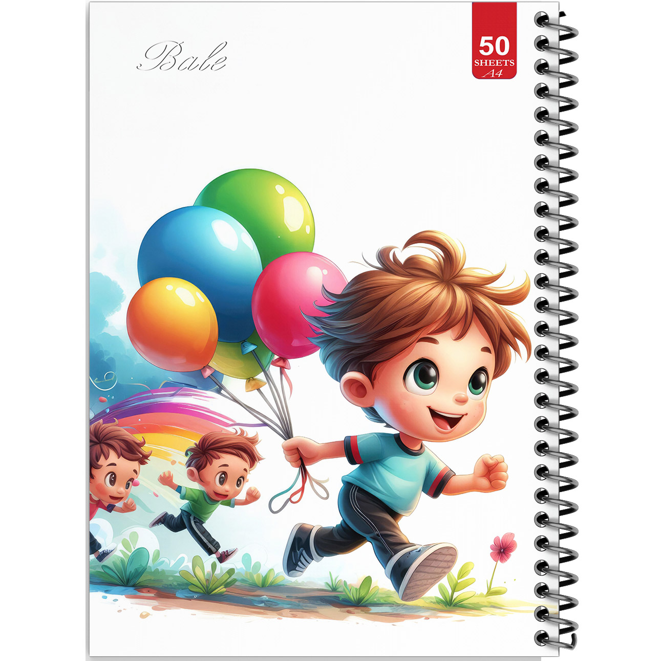 دفتر نقاشی 50 برگ انتشارات بله طرح پسرانه بادکنک ها کد A4-L257