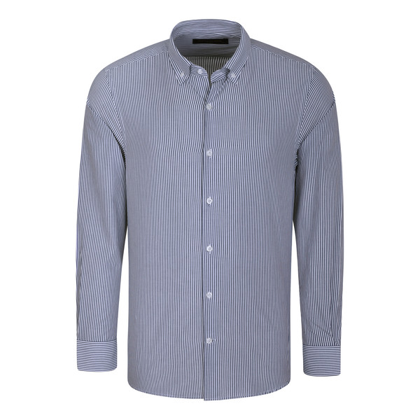 پیراهن آستین بلند مردانه پاتن جامه مدل رگولار طرح راه راه کد 402721030042280