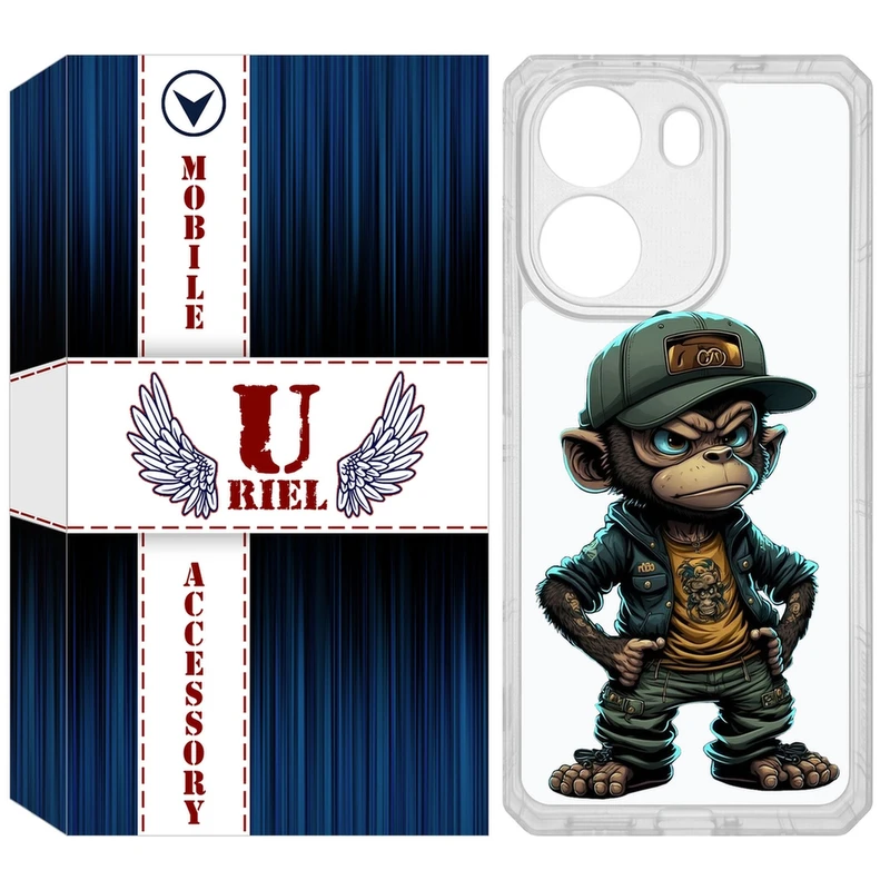 کاور یوریل مدل Clear کد 37 طرح Monkey مناسب برای گوشی موبایل شیائومی Poco X7 Pro