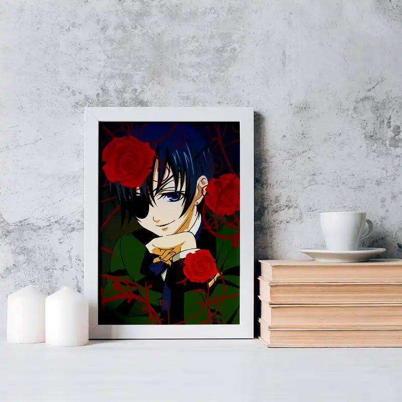 تابلو خندالو مدل شیل انیمه خادم سیاه کد 16309