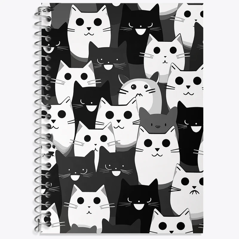 دفتر زبان 50 برگ خندالو مدل سه خط طرح گربه (Cat) کد N442