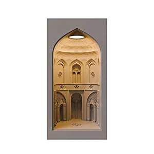 آباژور رومیزی بتنی مدل خانه هنری