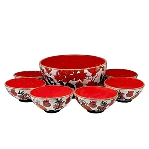 ست 7 تکه کاسه و پیاله مدل انار کد 7 