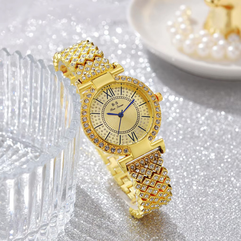 ساعت مچی عقربه ای زنانه مدل فول نگین کد ghabu-1