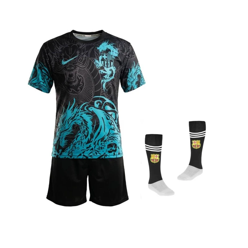 ست 3 تکه لباس ورزشی پسرانه مدل دراگون بارسلونا طرح یامال کد 2026f