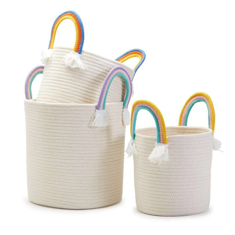 ست سبد وسایل کودک مدل رنگین کمان 09 مجموعه 3 عددی