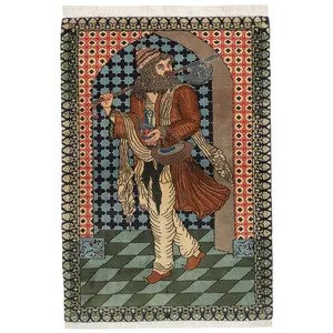فرش دستبافت یک و نیم متری منصوری مدل کاشمر شاه نعمت‌الله کد 606950
