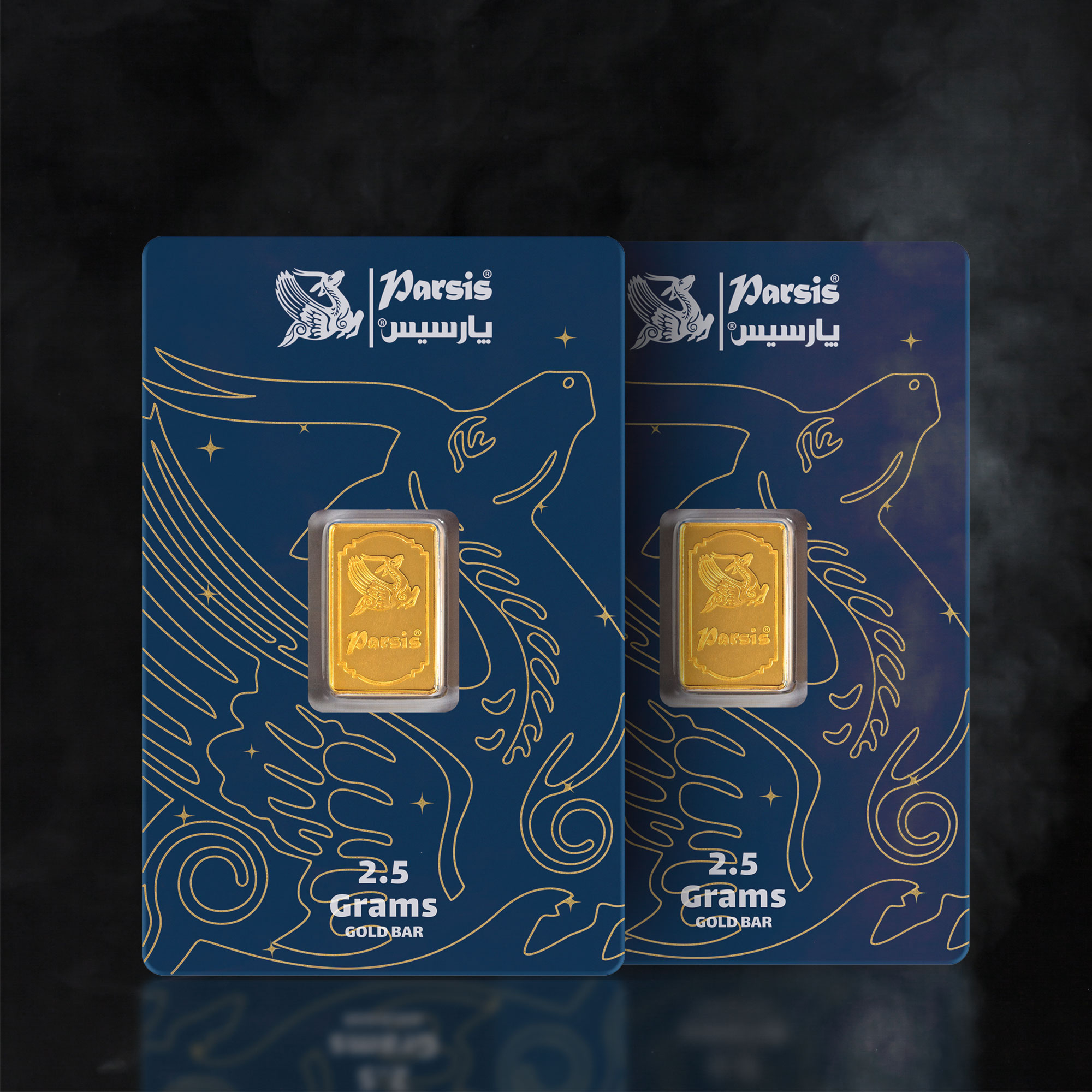 شمش طلا 24 عیار پارسیس مدل Zarmehr 2.5 بسته 2 عددی