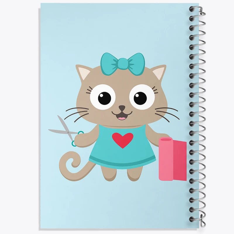 دفتر مشق 50 برگ خندالو طرح گربه خیاط کد N1058